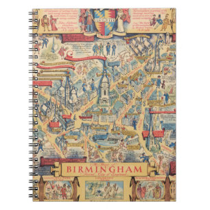 Cuaderno El corazón de Birmingham, mapa de Inglaterra