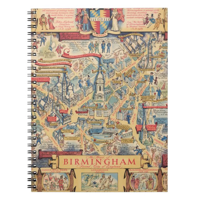 Cuaderno El corazón de Birmingham, mapa de Inglaterra (Frente)