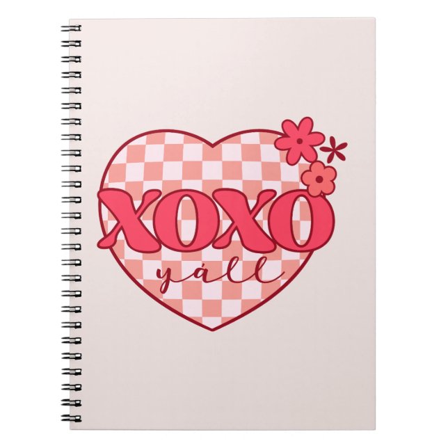 Cuaderno El corazón rosado Xoxo abrazos y besos (Frente)