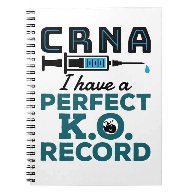 Cuaderno El CRNA I tiene un récord de K.O perfecto (Frente)