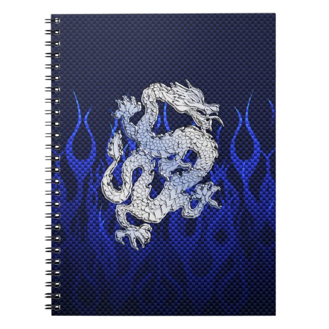 Cuaderno El cromo azul tiene gusto de estilo de la fibra de (Frente)