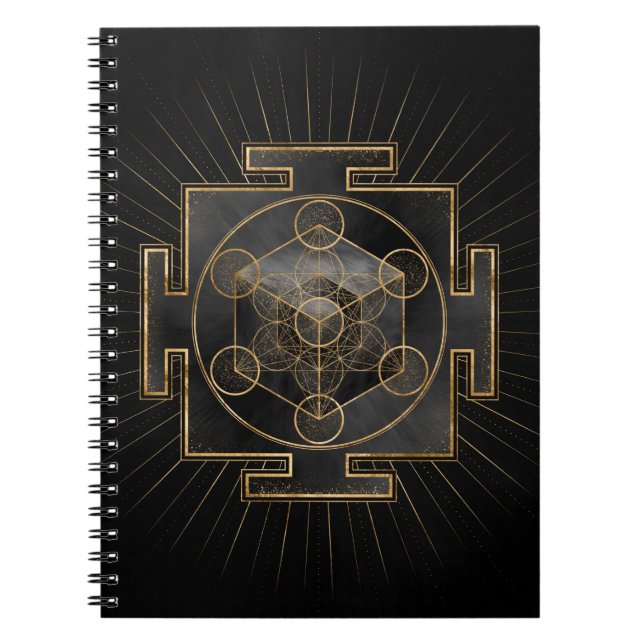 Cuaderno El cubo de Metatron Sri Yantra Geometría Sagrada (Frente)
