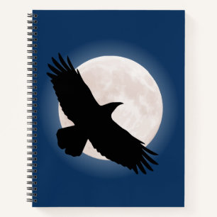 Cuaderno El cuervo volador con la luna detrás