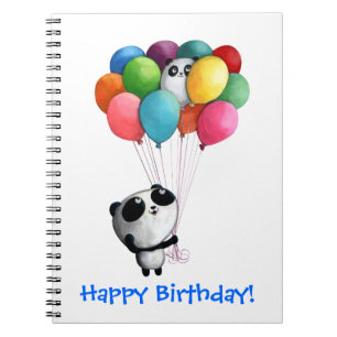 Cuaderno El cumpleaños hincha el oso de panda