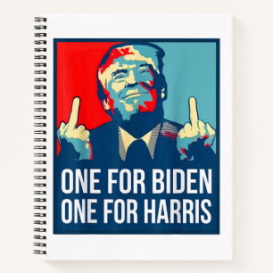 Cuaderno El dedo medio de Donald Trump, Biden Harris Americ