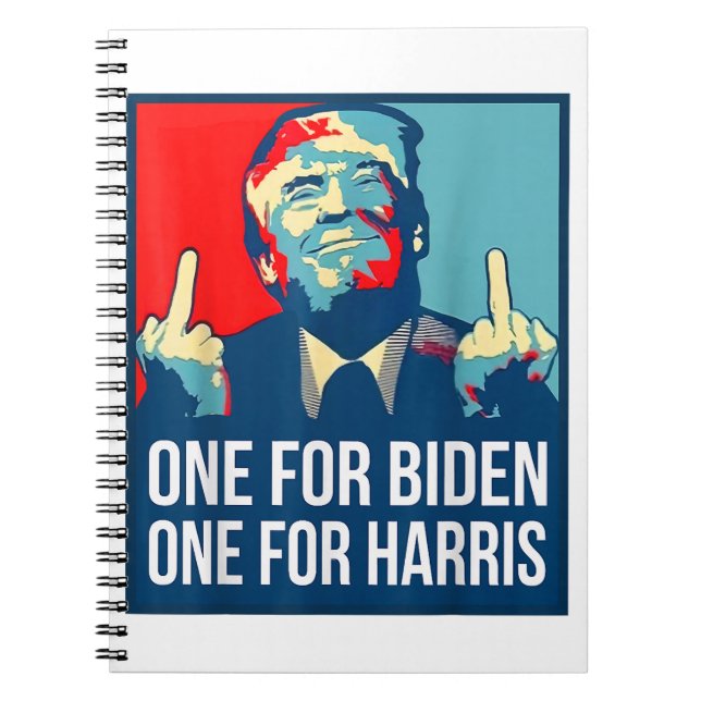 Cuaderno El dedo medio de Donald Trump, Biden Harris Americ (Frente)