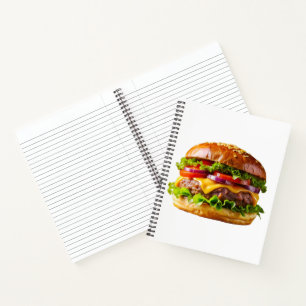 Cuaderno El delicioso y apetitoso thic de hamburguesa apila