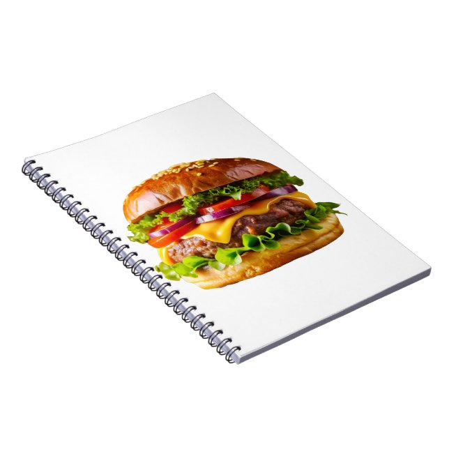 Cuaderno El delicioso y apetitoso thic de hamburguesa apila (Lado Derecho)