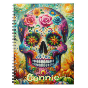 Cuaderno El Día de la Calavera del Azúcar Personalizado
