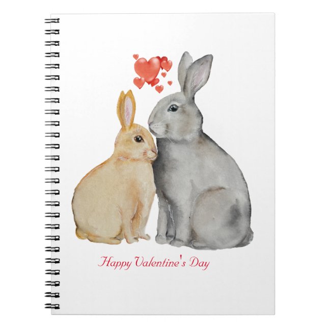 Cuaderno El día de San Valentín Conejo Cute (Frente)