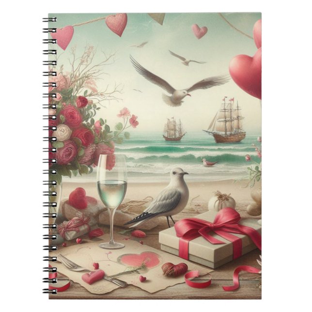 Cuaderno El día de San Valentín costero/náutico (Frente)