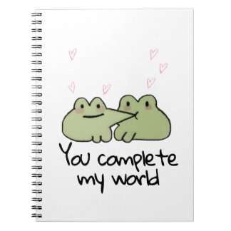 Cuaderno El día de San Valentín Cute Frog Love Pareja