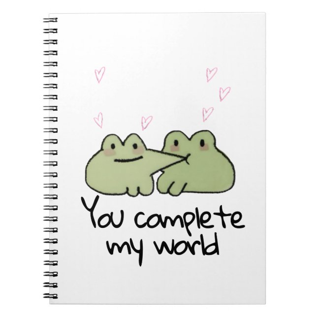 Cuaderno El día de San Valentín Cute Frog Love Pareja (Frente)