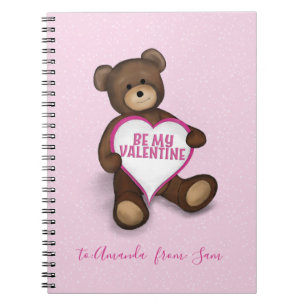 Cuaderno El día de San Valentín Cute Whimsical Teddy Bear
