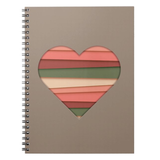 Cuaderno El día de San Valentín de Heart Love Striped (Frente)