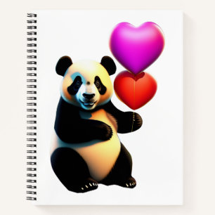 Cuaderno El día de San Valentín del Panda de San Valentín y