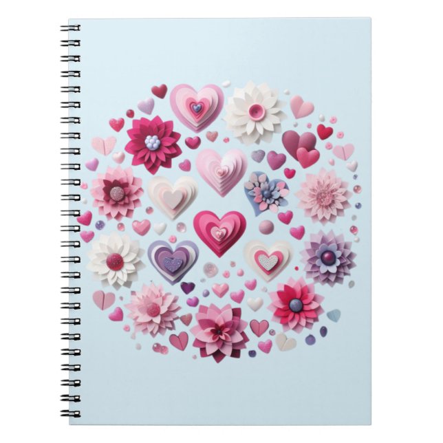 Cuaderno El día de San Valentín floral (Frente)