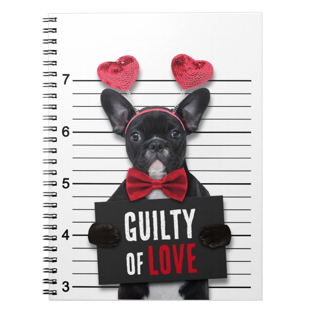 Cuaderno El día de San Valentín gracioso Mugshot Guilty Lov (Frente)