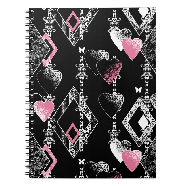 Cuaderno El Día de San Valentín inmaculado ama el patrón bl (Frente)