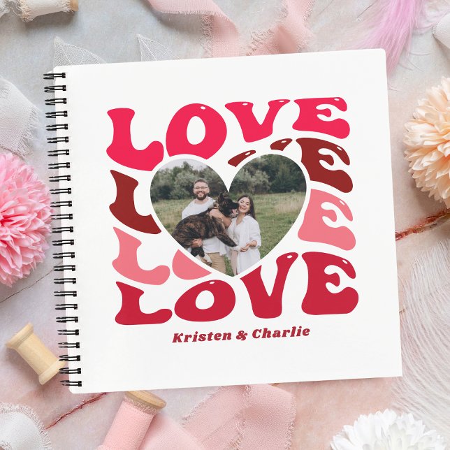 Cuaderno El día de San Valentín personalizado de la foto de (Personalized Valentine's Day Love Heart Photo Notebook
)