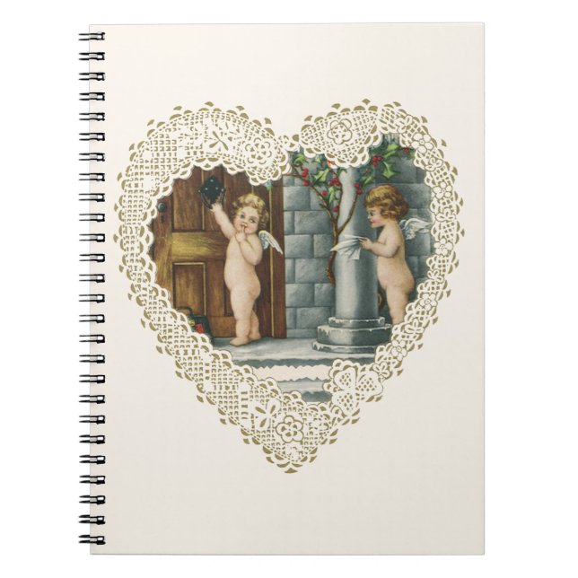 Cuaderno El día de San Valentín victoriano, ángeles de époc (Frente)