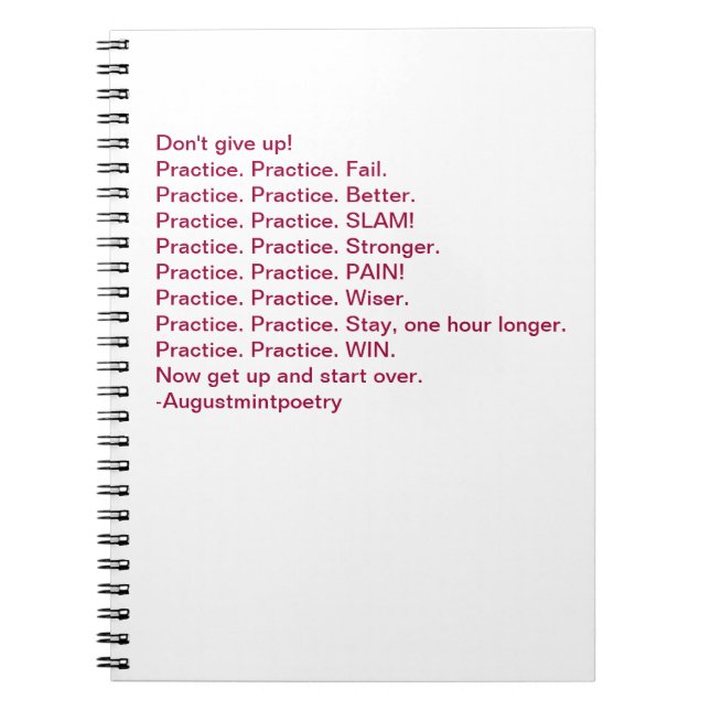 Cuaderno El diario del escritor con la motivación febril (Frente)