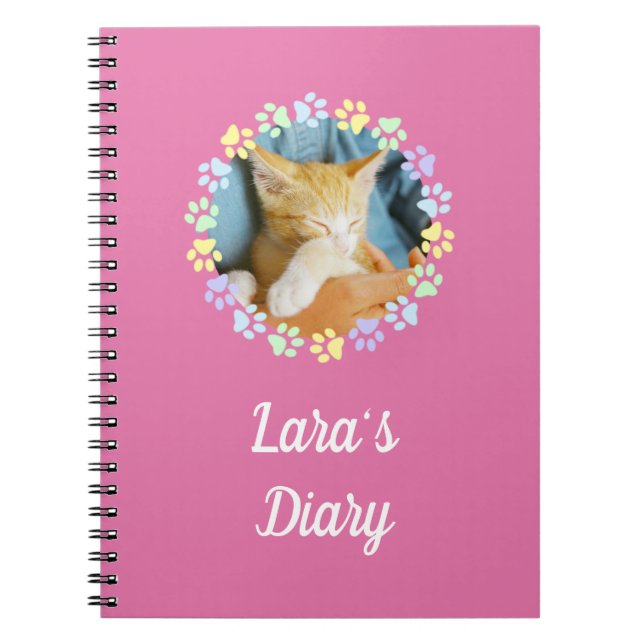 Cuaderno El diario del mascota lindo rosado conocido de (Frente)