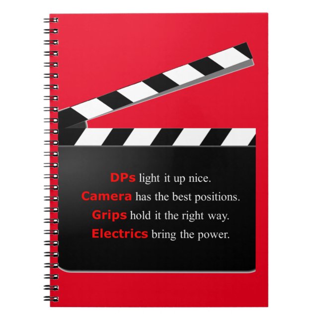 Cuaderno El DIRECTOR del equipo de cine es un ajuste (Frente)