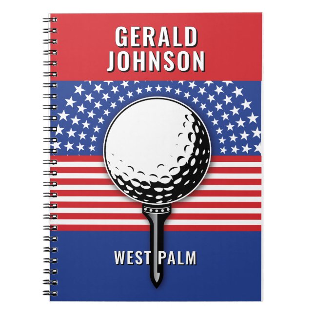Cuaderno El diseño patriótico del golf en Estados Unidos (Frente)