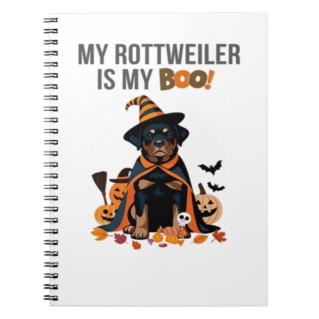 Cuaderno El disfraz de rottweiler de Halloween Mi Rottweile (Frente)