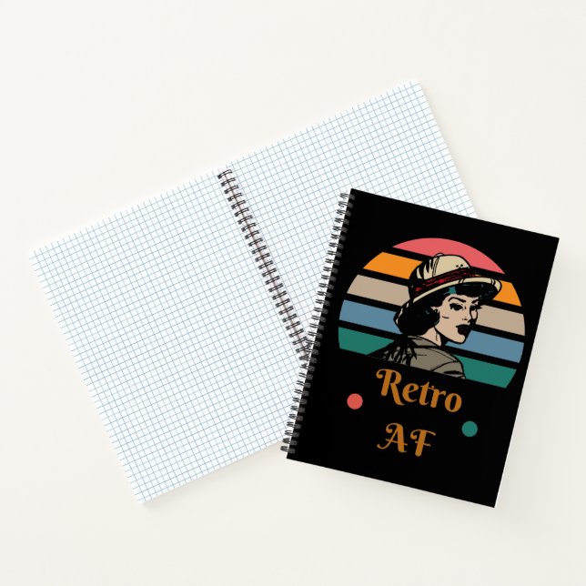 Cuaderno El divertido arcoiris del "Retro AF" vintage (Interior)