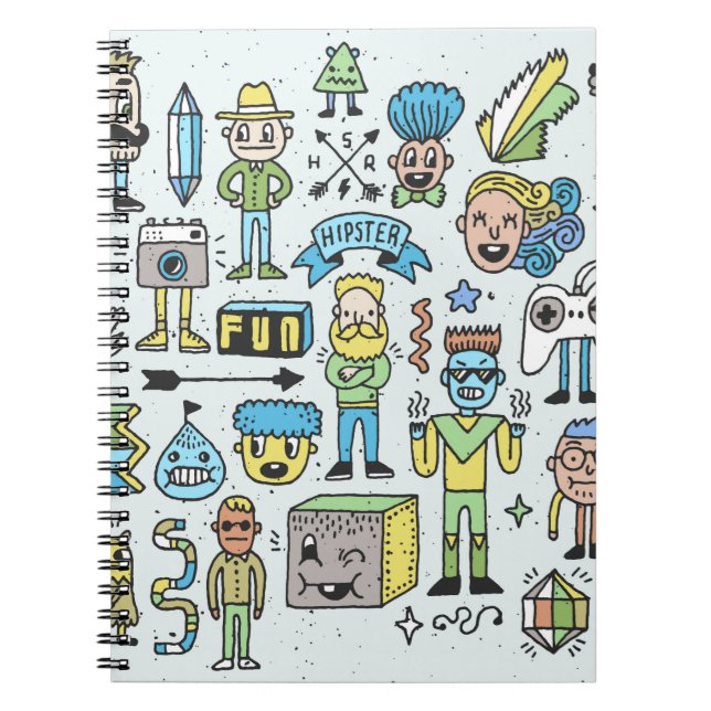 Cuaderno El doodle 2 de los hipsters descabellados. Mano vi (Frente)