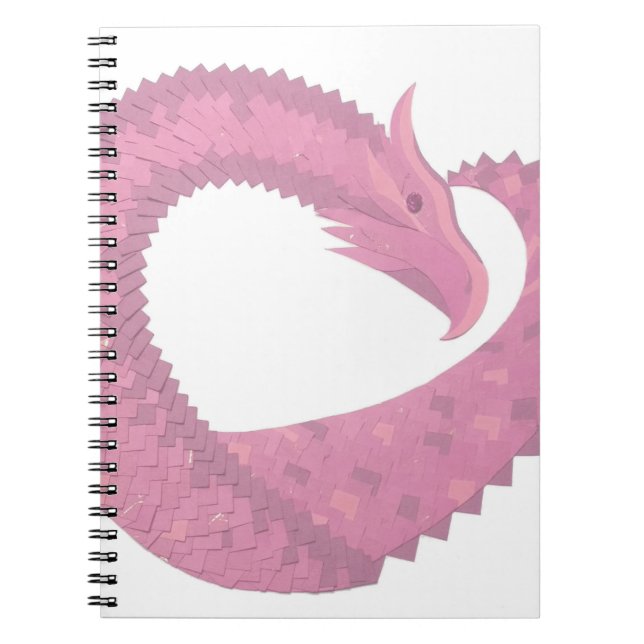 Cuaderno El dragón del corazón rosado en blanco (Frente)