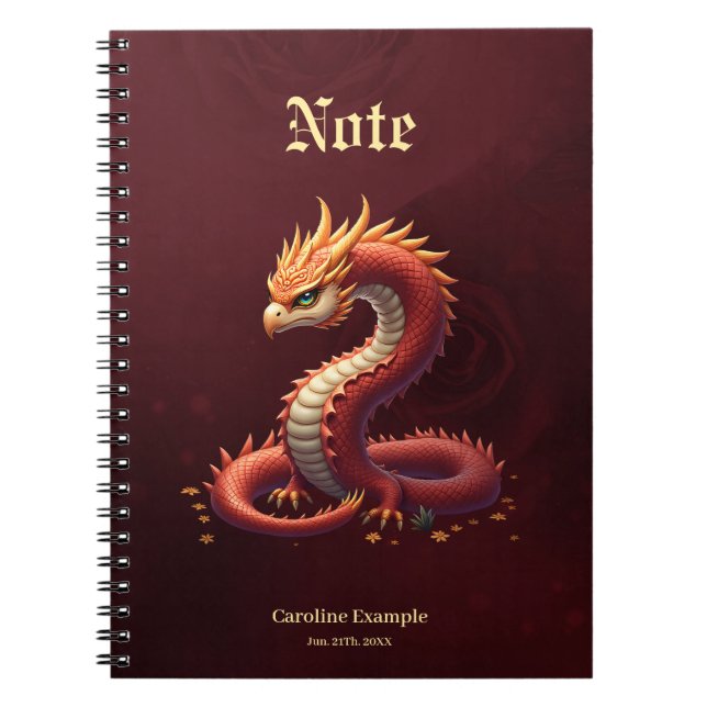 Cuaderno El dragón serpiente dorado. (Frente)