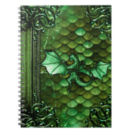 Cuaderno El dragón verde bonito escala el libro antiguo de