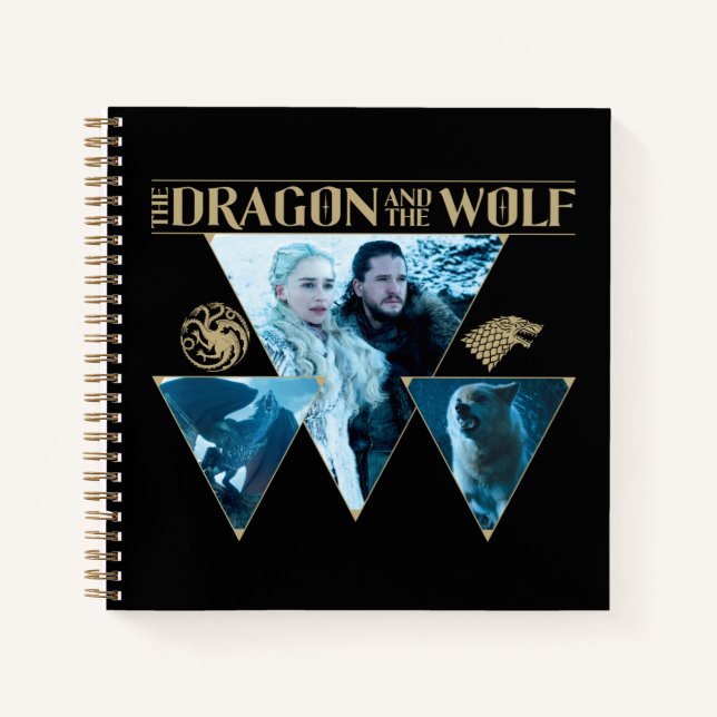 Cuaderno El Dragón y el Gráfico Wolf Daenerys & Jon (Anverso)