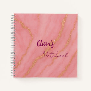 Cuaderno El elegante y moderno efecto de mármol purpurinoso