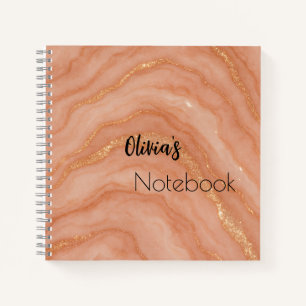 Cuaderno El elegante y moderno efecto de mármol purpurinoso