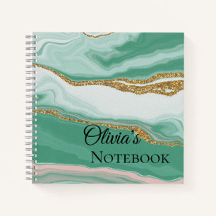 Cuaderno El elegante y moderno efecto de mármol purpurinoso