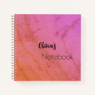 Cuaderno El elegante y moderno efecto de mármol purpurinoso