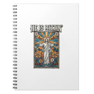 Cuaderno Él Es Rizzin Camiseta De Vidrio Pintado De Pascua