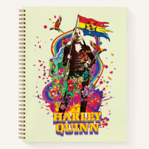Cuaderno El escuadrón suicida   Flores y arcoiris de Harley