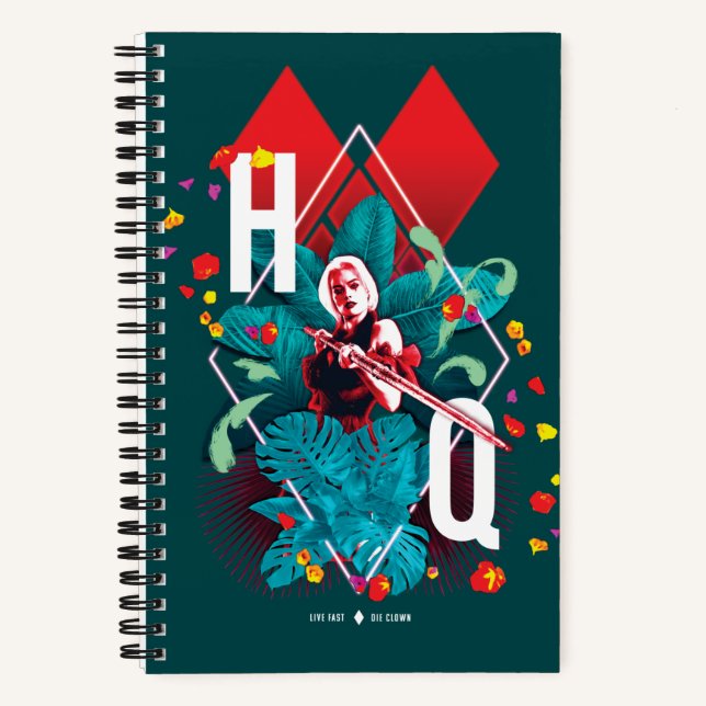 Cuaderno El escuadrón suicida | Harley Quinn Floral Diamond (Anverso)