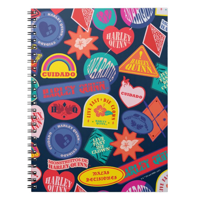 Cuaderno El escuadrón suicida | Patrón de insignia Harley Q (Frente)