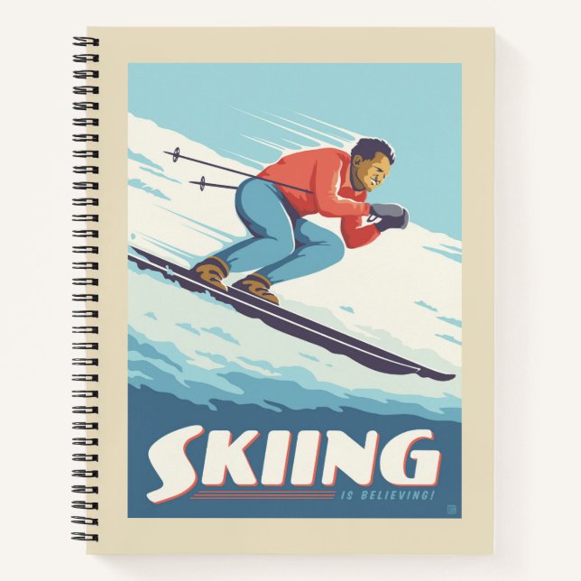 Cuaderno El esquí cree que la impresión retro (Anverso)
