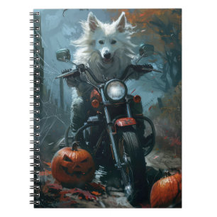 Cuaderno El esquimal americano montando motocicleta Hallowe