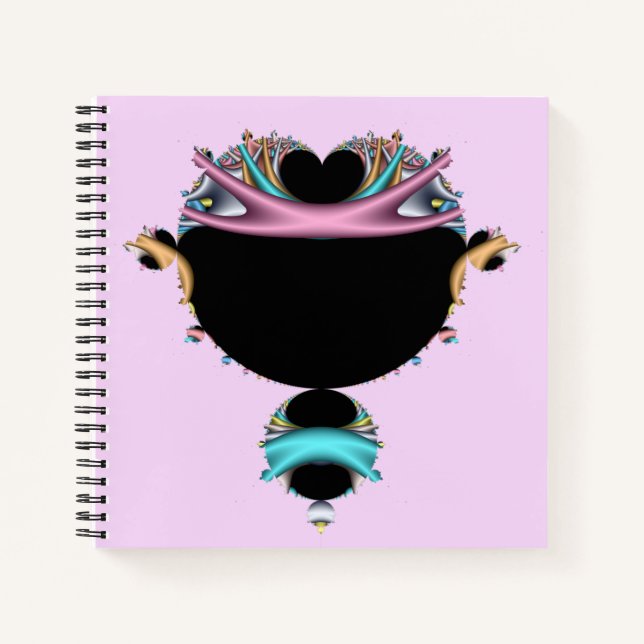 Cuaderno El famoso conjunto Mandelbrot rosa y Verde azulado (Anverso)