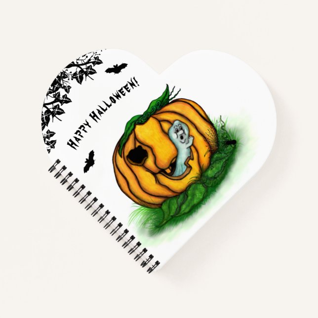 Cuaderno El fantasma de Halloween , Bat , Ghost y Spider (Anverso)