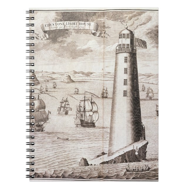 Cuaderno El faro de Eddystone, grabado por Hendrick Hul (Frente)