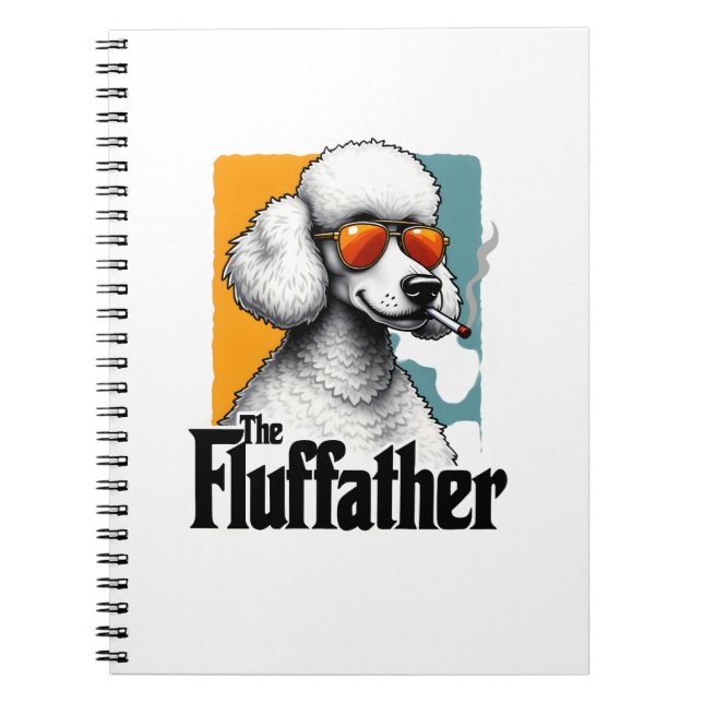 Cuaderno El Fluffather Poodle Vintage Divertido Perro Mafia (Frente)